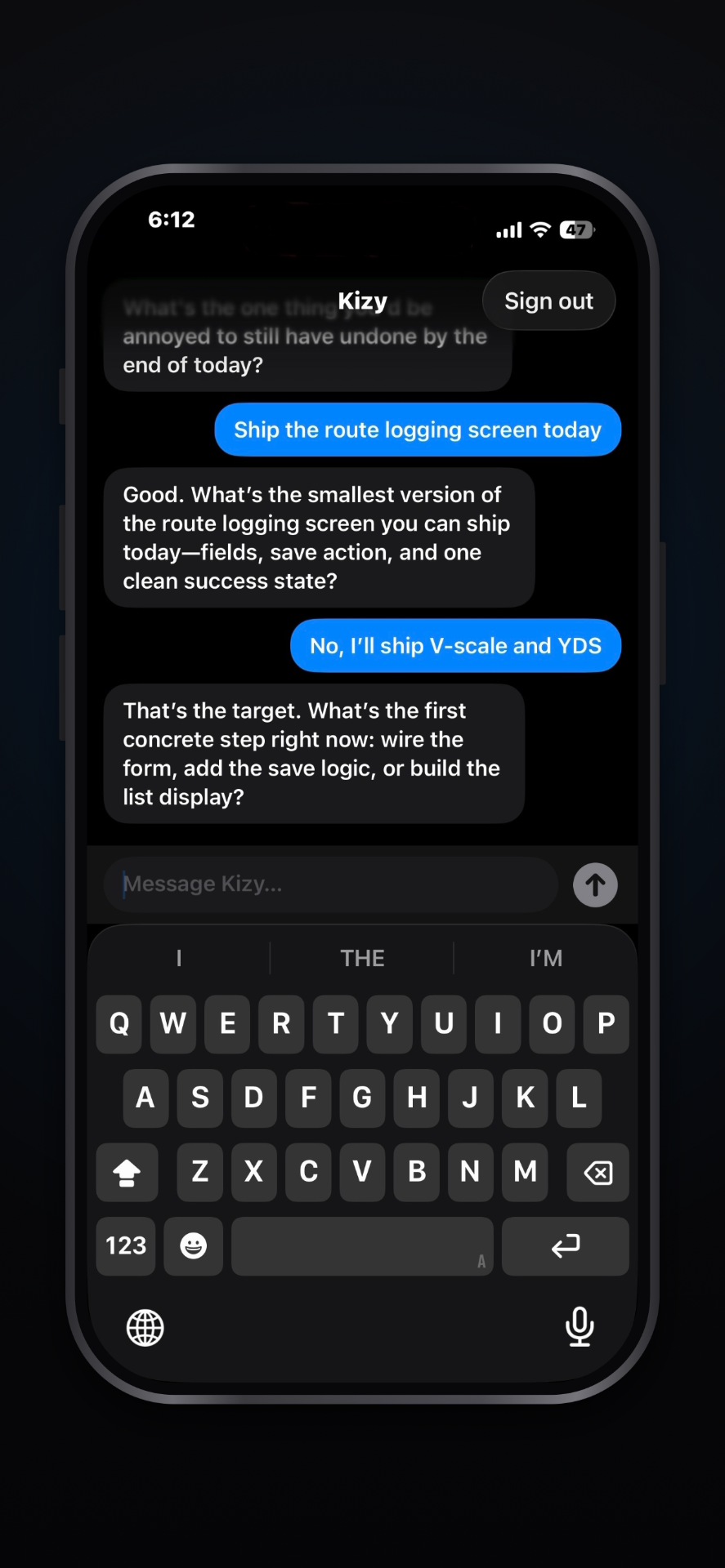 Kizy messages first